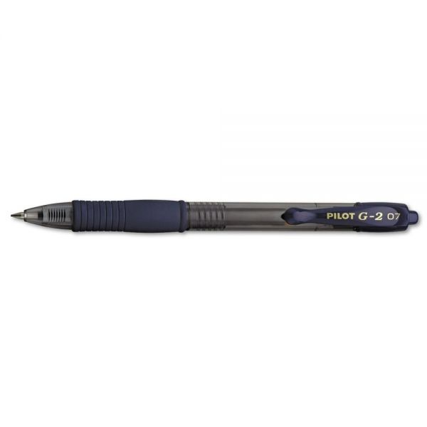 Pilot G-2 Retractable Gel Pens, Fine Point, 0.7 mm, Clear Barrels