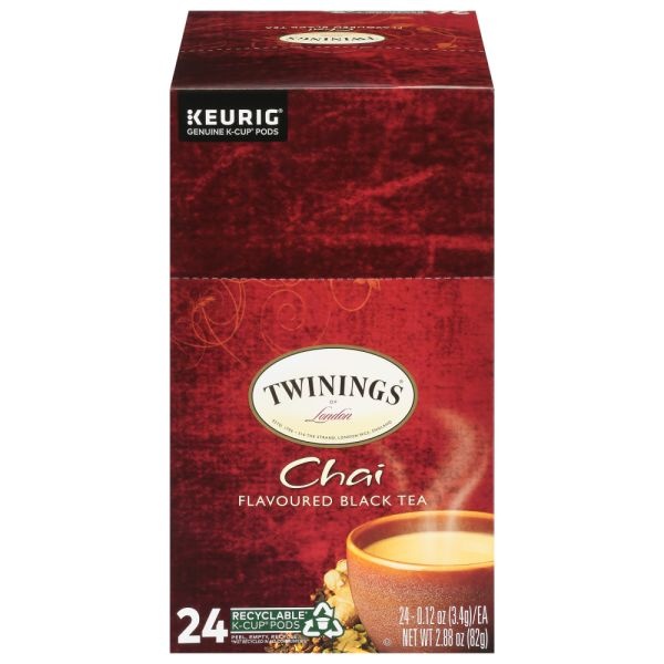 Twinings Of London Chai Tea Single-Serve K-Cup Pods, 0.11 Oz, Box Of 24