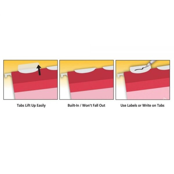 Pendaflex Ready-Tab Colored Reinforced Hanging Folders, Letter Size, 1/5-Cut Tabs, Blue, 25/Box