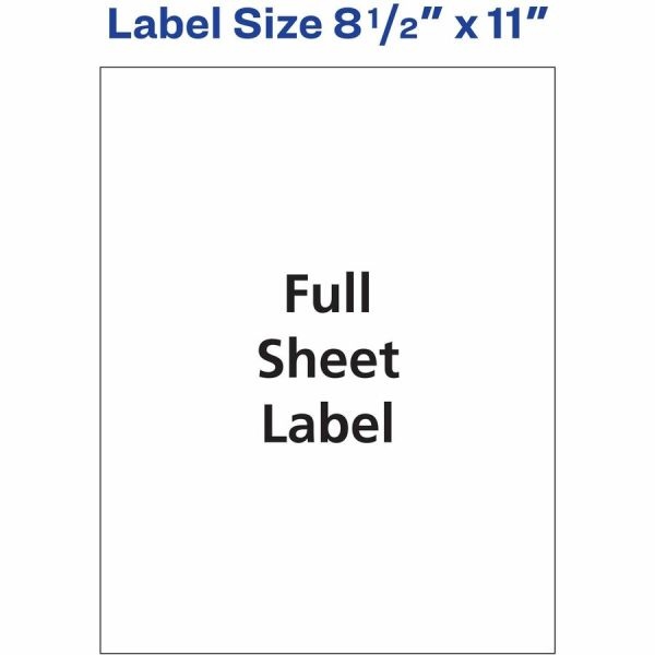 Avery Easy Peel Clear Full-Sheet Labels, 8665, Full Sheet, 8 1/2" X 11", Box Of 25