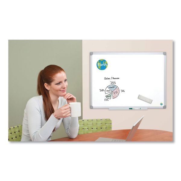 Mastervision Earth Silver Easy Clean Dry Erase Boards 48 X 96 White Aluminum Frame 8837