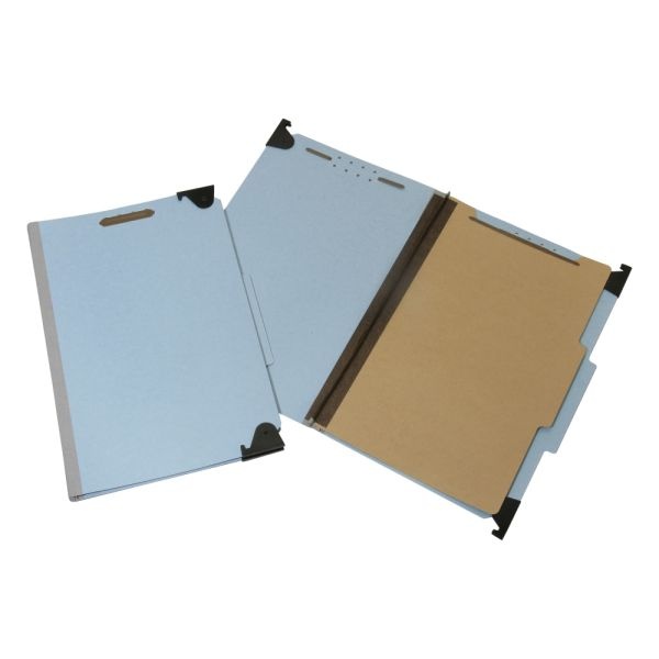 Skilcraft Heavy-Duty Hanging File Folders With 4-Section Fastener, 1" Capacity, Legal Size, 60% Recycled, Blue, Box Of 5 (Abilityone 7530-01-621-6200)