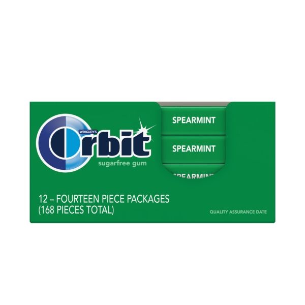 Orbit Gum, Spearmint, 0.95 Oz, Box Of 12