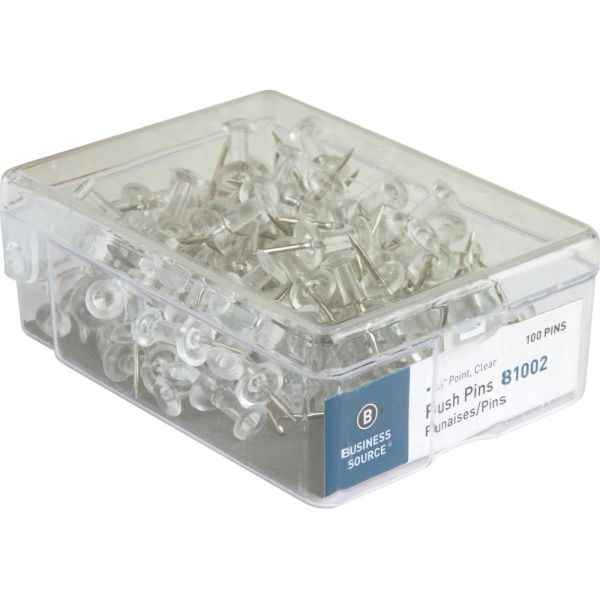 Sparco Pushpins, 3/8", Clear, Box Of 100