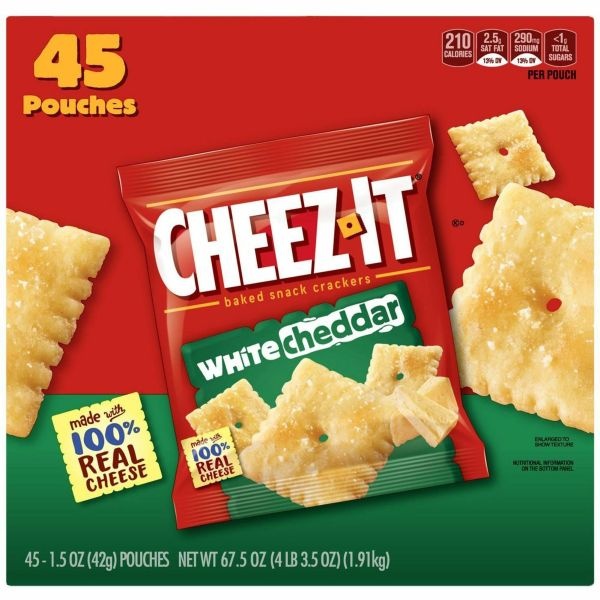 Sunshine Cheez-It Crackers, 1.5 Oz Bag, White Cheddar, 45/Carton