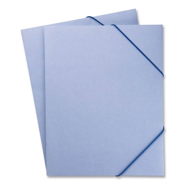 Noted By Post-It Brand Folio, 1 Section, Elastic Cord Closure, Letter Size, Blue, 2/Pack