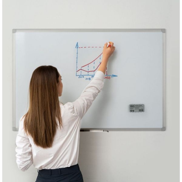 Mastervision Earth Silver Easy-Clean Dry Erase Board, 36 X 24, White Surface, Silver Aluminum Frame