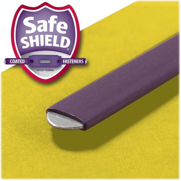 Smead End-Tab Classification Folders, With Safeshield Fasteners, 8 1/2" X 11", 2 Divider, Yellow, Pack Of 10