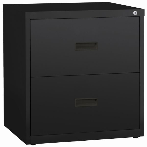 Lorell 2 Drawer Lateral File Cabinet, Letter/Legal/A4, 30" Wide, Black