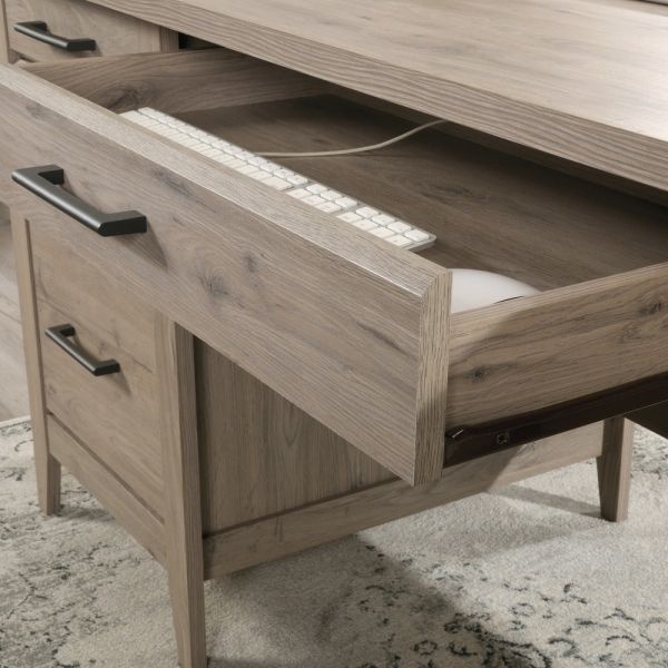 Sauder Summit Station 66"W Executive Computer Desk, Laurel Oak