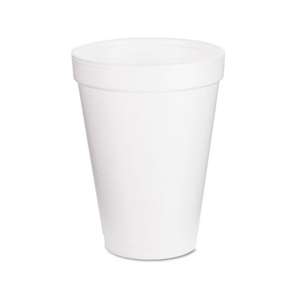 Dart Foam Drink Cups, 12 Oz, White, 25/Pack