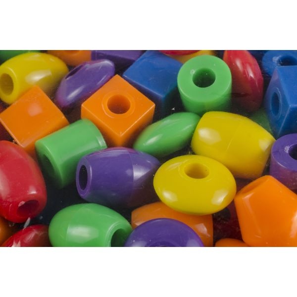 Jumbo Assorted Shaped Plastic Beads 1Lb/Pkg