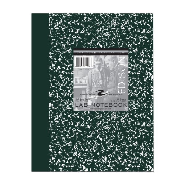 Marble Lab Book 10"X8" 5X5 Graph Ruled Green Cov