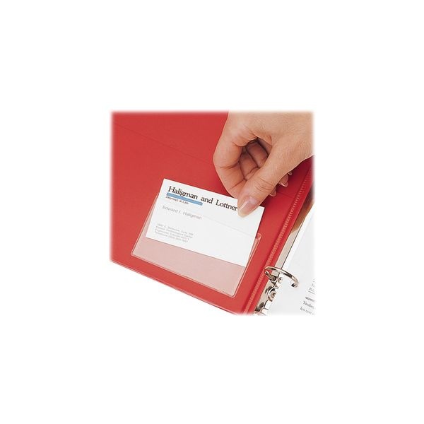 Cardinal Hold It Poly Business Card Pocket, Top Load, 3.75 X 2.38, Clear, 10/Pack
