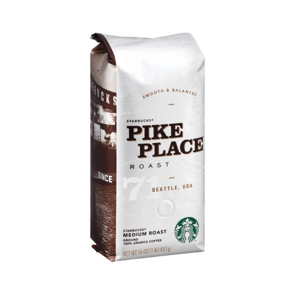Starbucks Pike Place Ground Coffee, Light Roast, 1 Lb Per Bag
