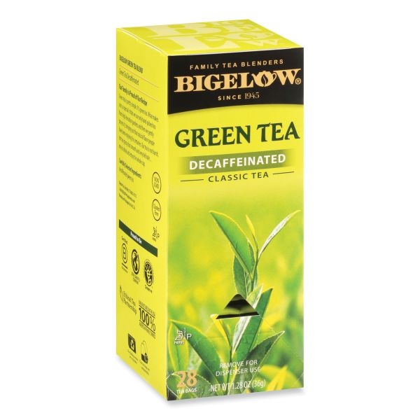 Bigelow Decaffeinated Green Tea, Green Decaf, 0.34 Lbs, 28/Box