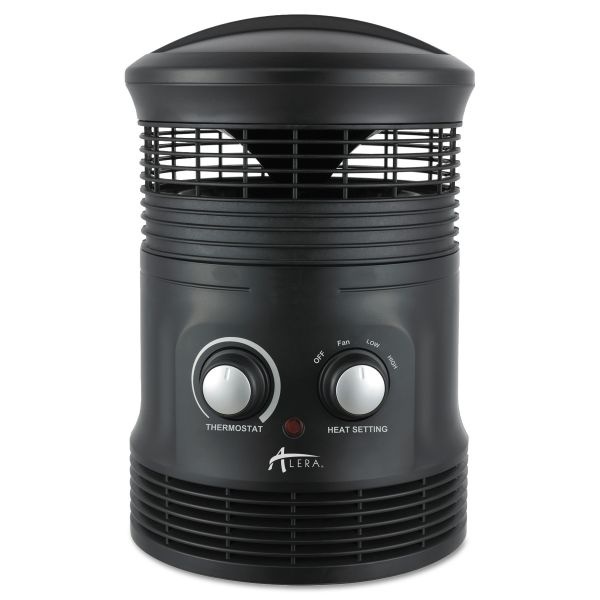 Alera 360 Deg Circular Fan Forced Heater, 8" X 8" X 12", Black