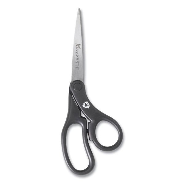 Westcott Kleenearth Basic Plastic Handle Scissors, 8" Long, 3.1" Cut Length, Black Offset Handle