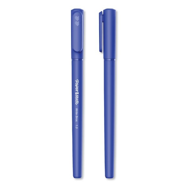 Paper Mate Write Bros. Ballpoint Pen Value Pack, Stick, Medium 1 Mm, Blue Ink, Blue Barrel, 120/Pack
