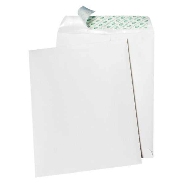 Quality Park Tech-No-Tear Catalog Envelopes, 9" X 12", Self-Adhesive, White, Box Of 100