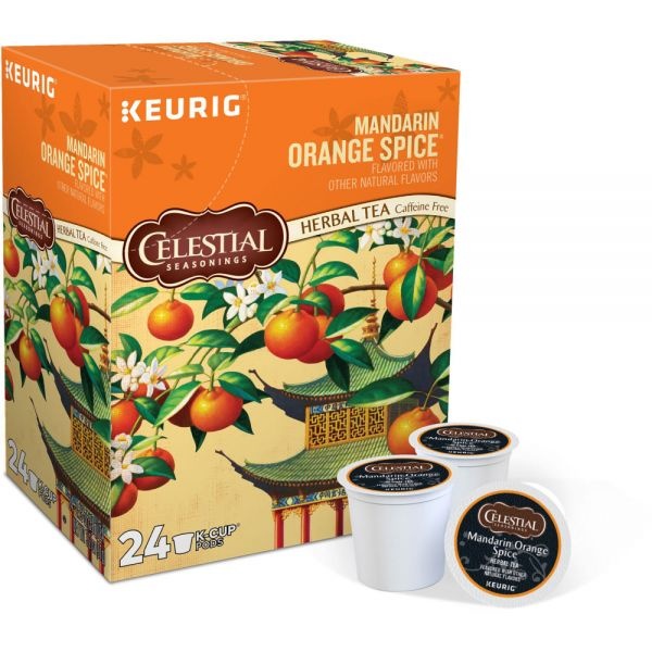 Celestial Seasonings Mandarin Orange Spice Herb Tea K-Cups 24/Box