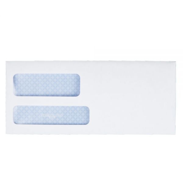 Quality Park Double Window Security-Tinted Envelope, #9, Commercial Flap, Gummed Closure, 3.88 X 8.88, White, 500/Box