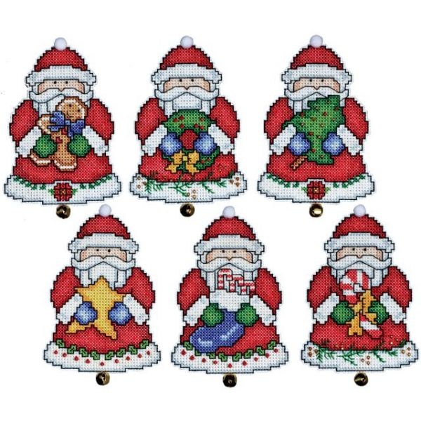 Santa Ornaments Plastic Canvas Kit