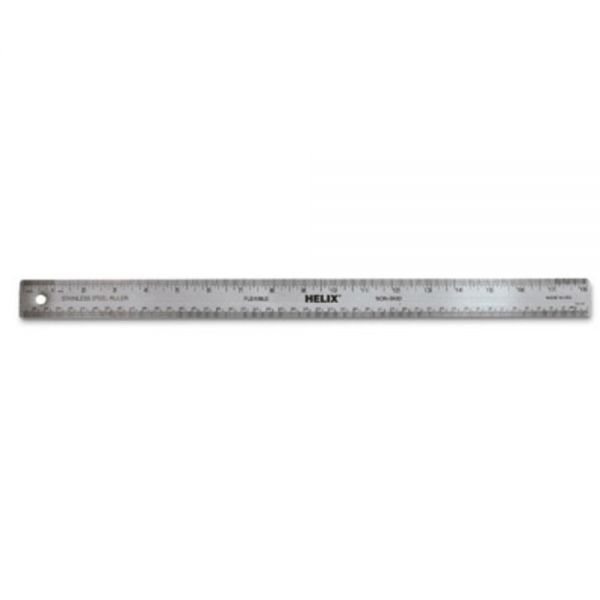 Helix Stainless Steel Ruler - 18" Length - Metric, Imperial Measuring System - Stainless Steel