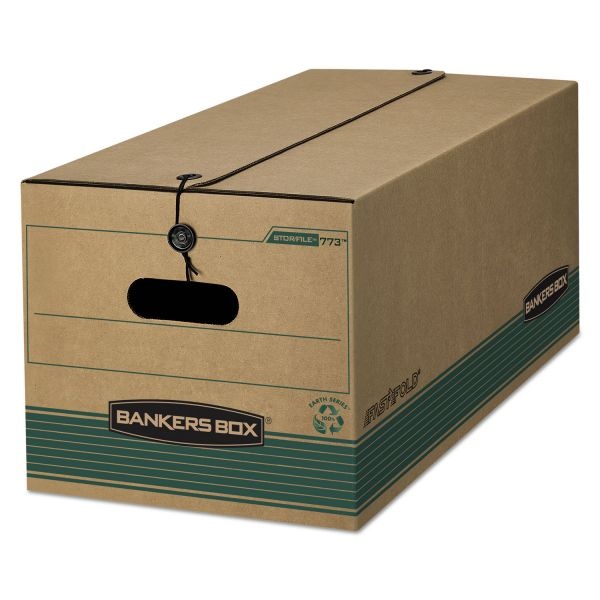 Bankers Box Stor/File Medium-Duty Strength Storage Boxes, Legal Files, 15.25" X 24.13" X 10.75", Kraft/Green, 12/Carton
