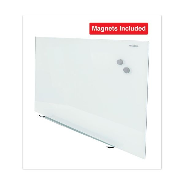 Universal Frameless Magnetic Glass Marker Board, 36 X 24, White Surface