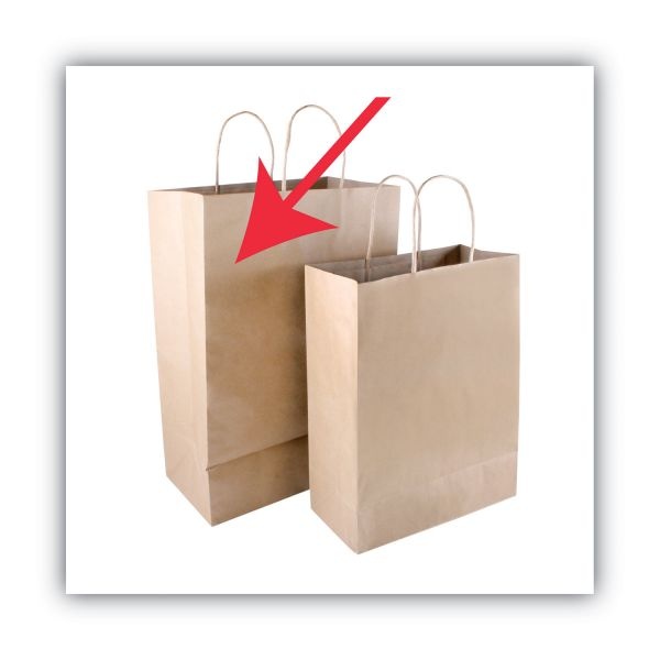Cosco Premium Shopping Bag, 12" X 6.5" X 17", Brown Kraft, 50/Box