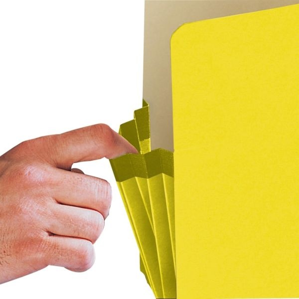 Smead Color Top-Tab File Pockets, Legal Size, 3 1/2" Expansion, Yellow