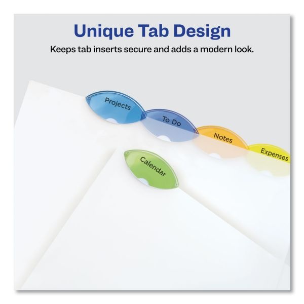 Avery Insertable Style Edge Tab Plastic Dividers, 5-Tab, Multi-Color Tab, 8 1/2 X 5 1/2, 1 Set