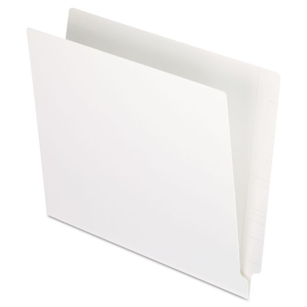 Pendaflex Colored End Tab Folders With Reinforced Double-Ply Straight Cut Tabs, Letter Size, 0.75" Expansion, White, 100/Box