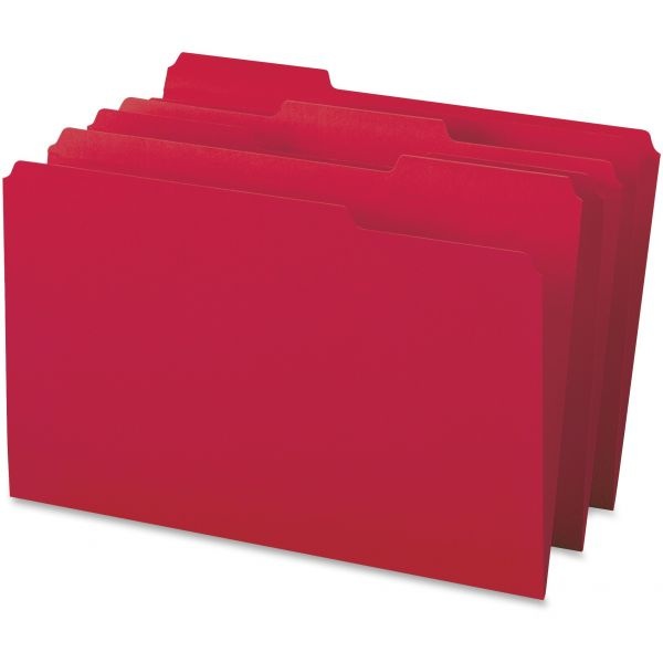 Business Source Red Colored File Folders