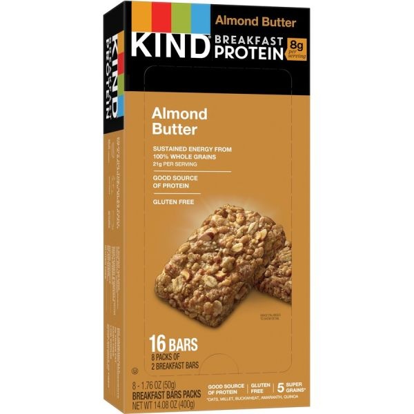 Kind Breakfast Protein Bars, Almond Butter, 50 G Box, 8/Pack