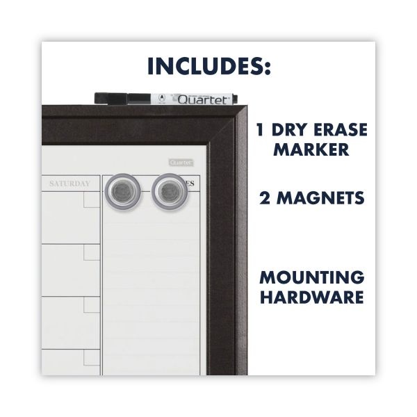 Quartet Home Decor Magnetic Combo Dry Erase Board With Cork Board On Bottom, 23 X 17, White/Natural Surface, Espresso Wood Frame