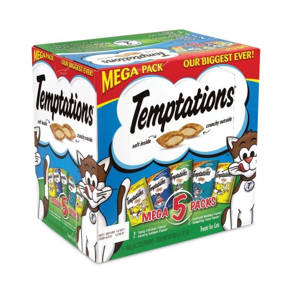 Temptations Cat Treats Mega Pack Variety, 6.3 Oz Pouch, 4/Pack