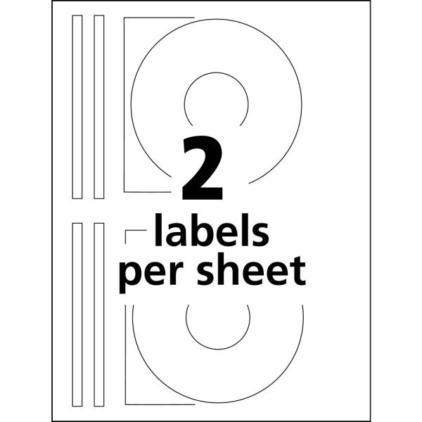 Avery Film Dvd Labels, 8962, Round, 4-13/20" Diameter, White, 20 Disc Labels And 40 Spine Labels