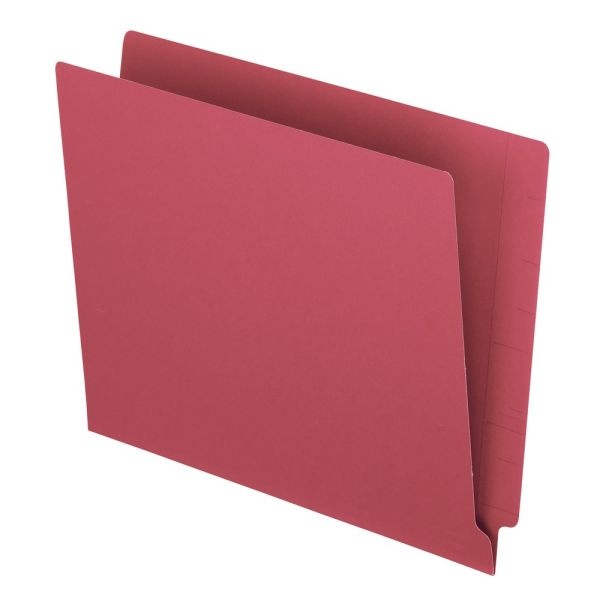 Pendaflex Color Straight-Cut End-Tab Folders, 8 1/2" X 11", Letter Size, Red, Pack Of 100