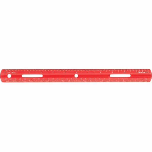 916706-7 Westcott Ruler: Imperial and Metric, 1/16 in, 12 in Lg , 300 mm Lg  , Plastic