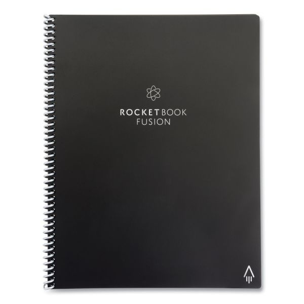 Rocketbook Fusion Smart Notebook, Seven Assorted Page Formats, Black