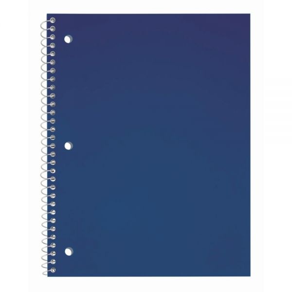 Just Basics Poly Spiral Notebook, 8" X 10-1/2", 1 Subject, College Ruled, 70 Sheets, Blue