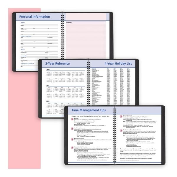 At-A-Glance Quicknotes Weekly/Monthly Appointment Book, 8 X 9 7/8, Black/Pink, 2023 Calendar