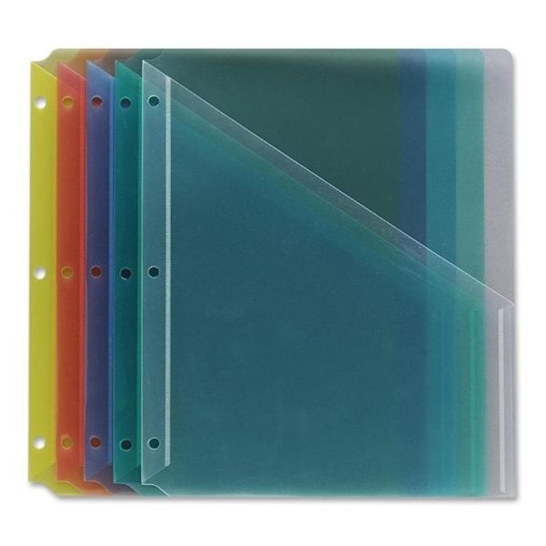 Avery Binder Pockets, 3-Hole Punched, 9.25 X 11, Assorted Colors, 5/Pack
