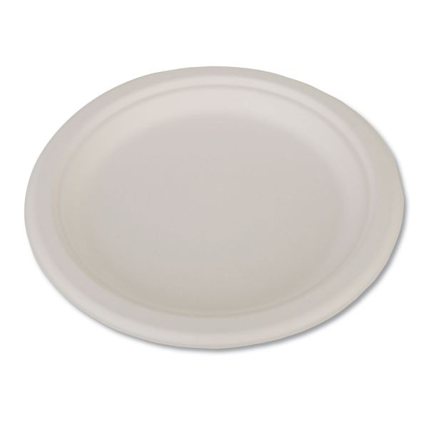 Sct Champware Heavyweight Bagasse Dinnerware, Plate, 9" Dia, White, 500/Carton