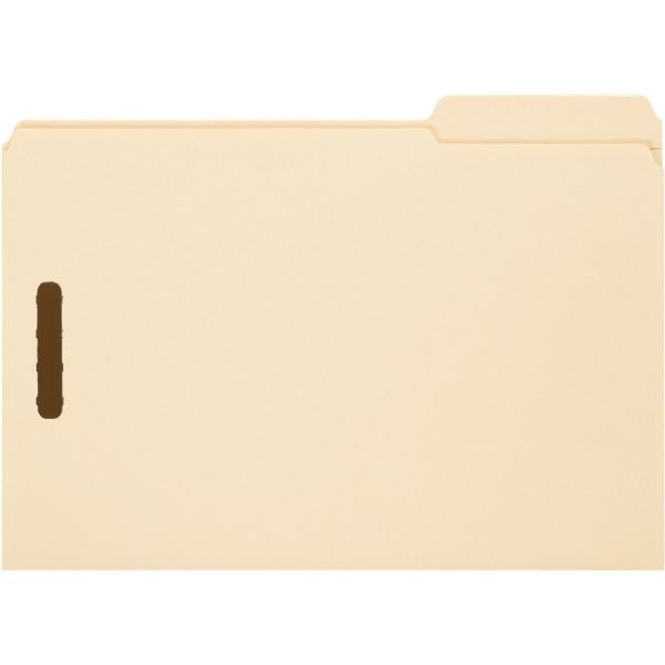 Smead Top Tab Fastener Folders, 1/3-Cut Tabs: Right, 0.75" Expansion, 2 Fasteners, Legal Size, Manila Exterior, 50/Box