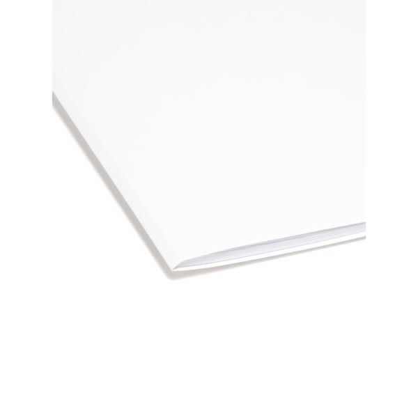 Smead 1/3-Cut 2-Ply Color File Folders, Letter Size, White, Box Of 100