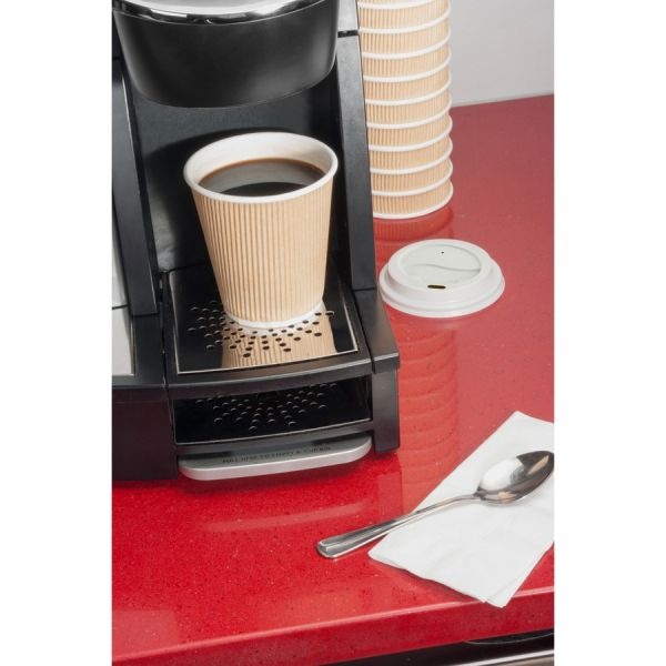 Genuine Joe Raised Sip-Thru Coffee Cup Lids, For 8 Oz Cups, Plastic, White, 1000/Carton