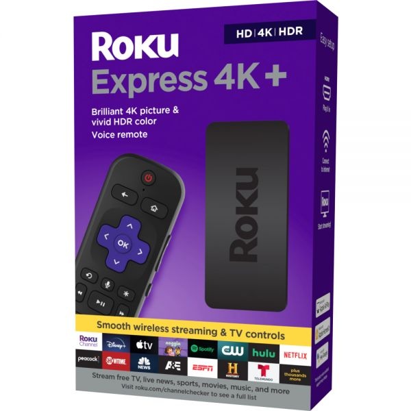 Roku Express 4K+ Media Streaming Device, 3941r